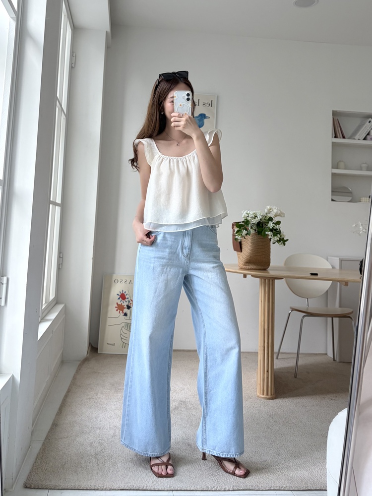 Luna Flutter Top (Ivory)