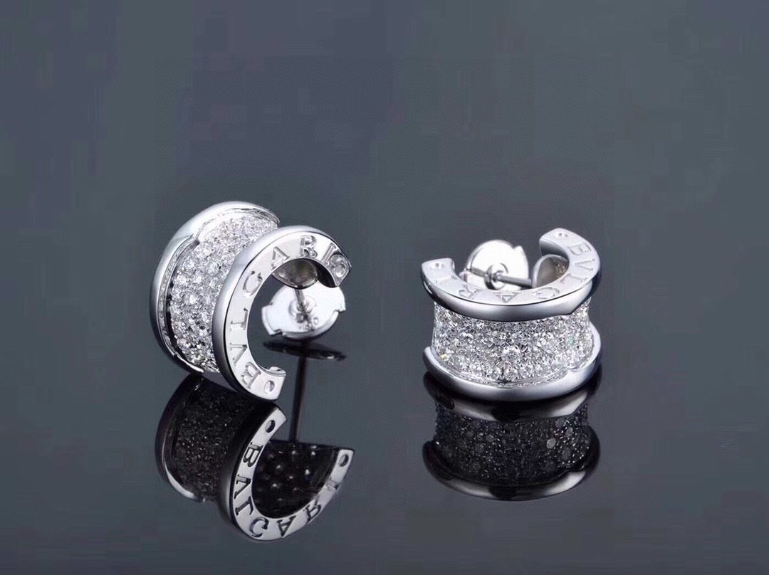 【原單】BVLGARI  滿鑽小蠻腰耳環 - 禮盒裝