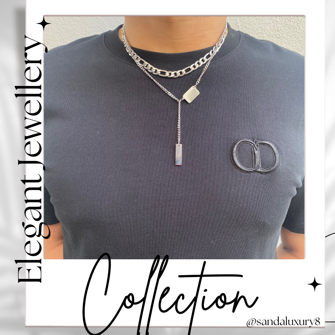 Elegant Men's Layered Chain Necklace Set Stylish Stainless Steel Jewelry for Men