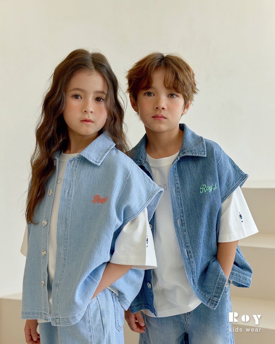 Roy | 超薄軟熟牛仔背心(親子) (Dark Blue M100-110/L110-120/Adult)