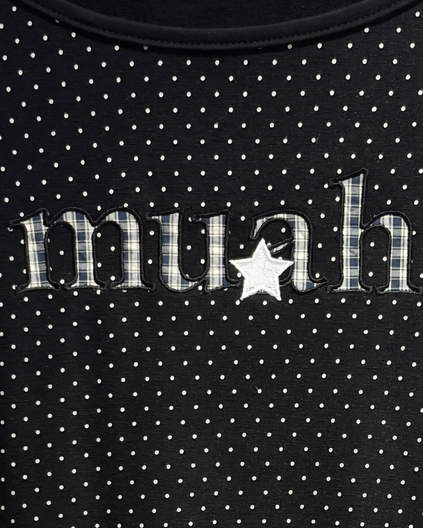 MuahMuah BOATNECK LOGO PATCH DOT LONG SLEEVE