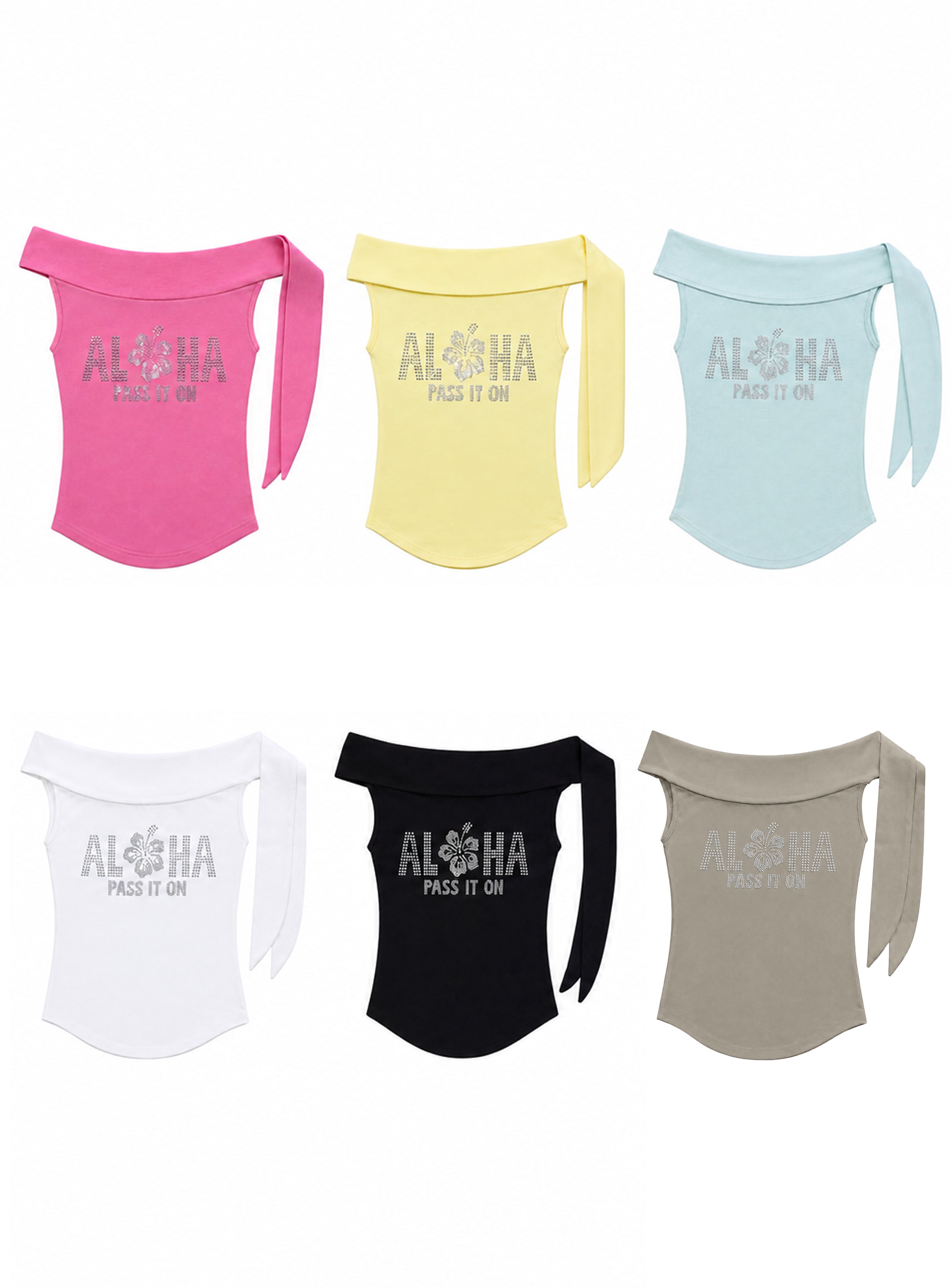 Rhinestone Off-Shoulder Top