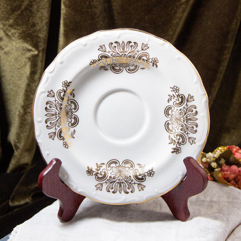 C.a. 1960s Bavarian Johann Seltmann Sophisticated Colour & Gold Gilt Floral Pattern Tea Set (CC052)
