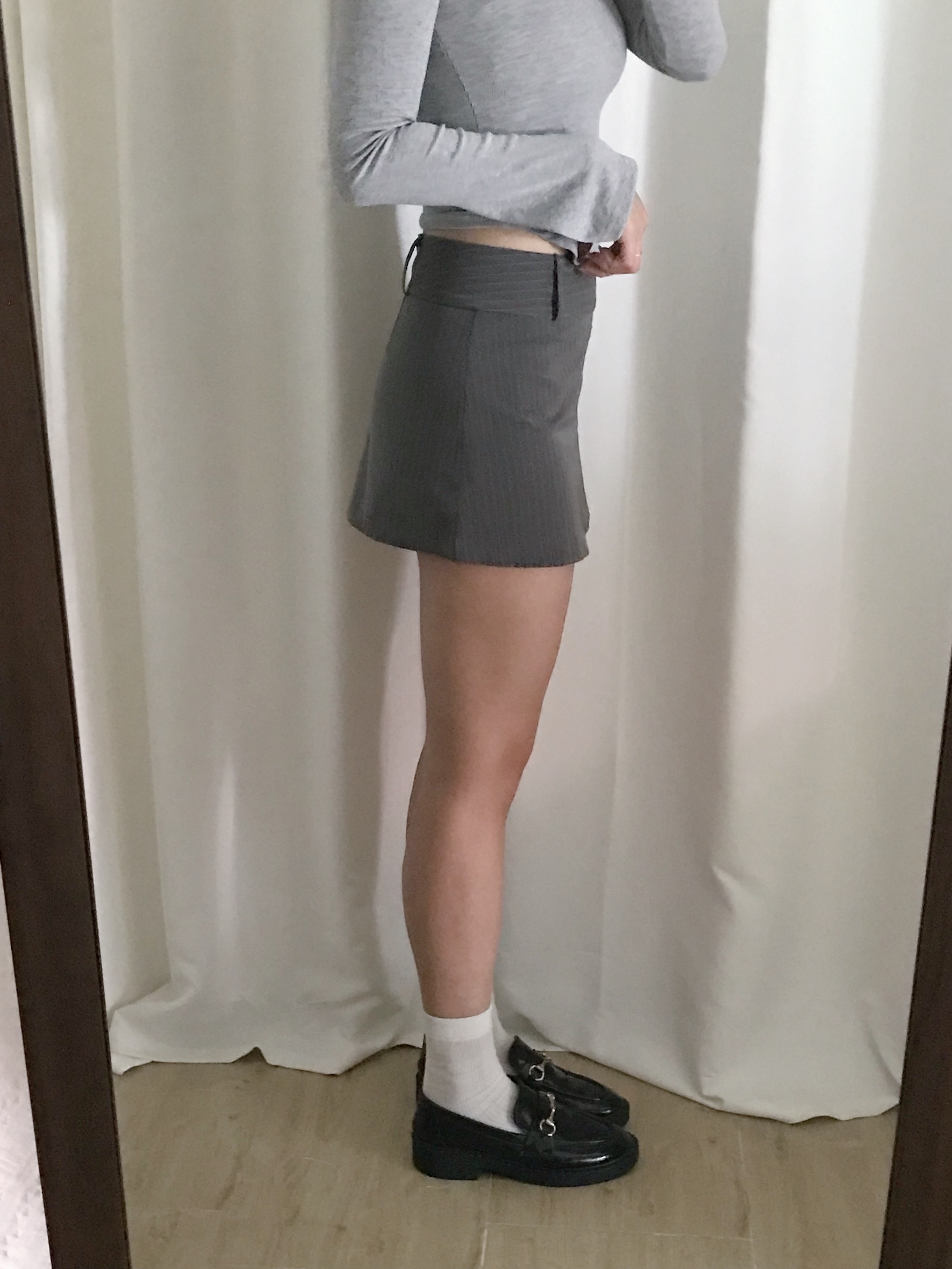 復古直條紋短裙(兩個尺碼)