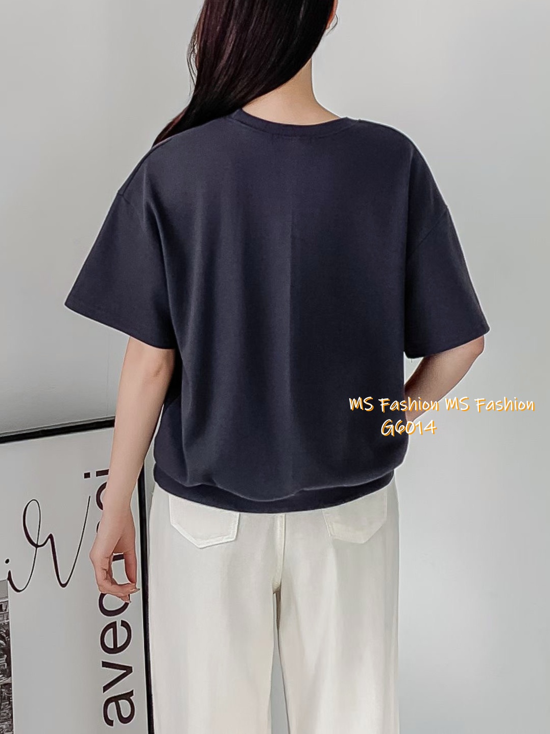 G6014 韓國🇰🇷拼色字母print top