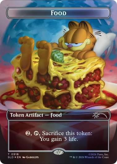Secret Lair x Garfield: Lasagna Food Token Foil Edition