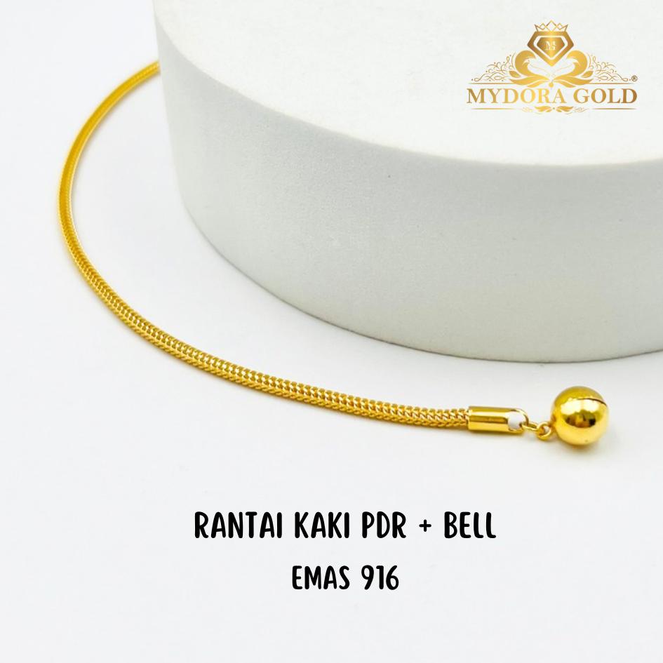 MYDORA Rantai Kaki Pandora + bell l EMAS 916/22K