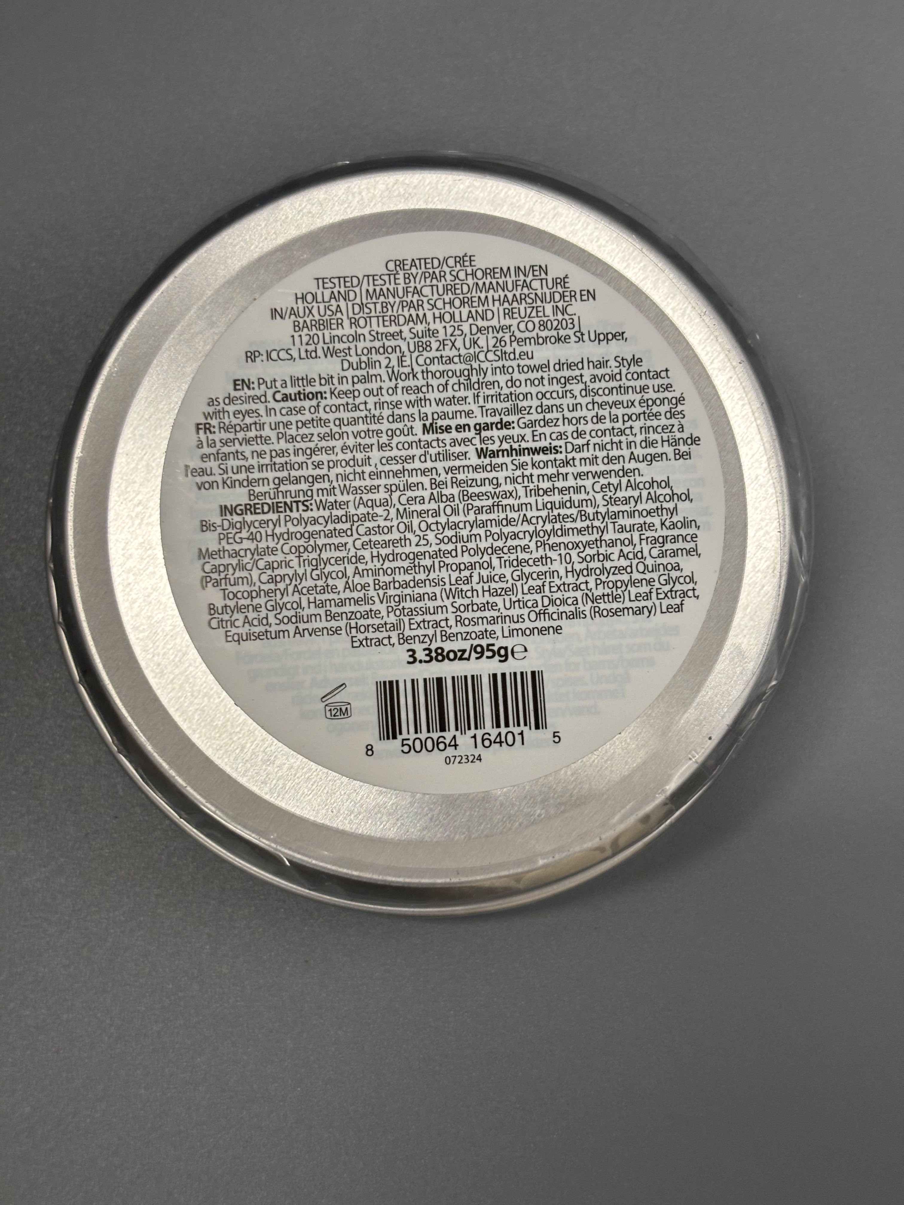 Reuzel Clay Matte Pomade（俗稱白豬或白豬髮泥/髮蠟，(3.38oz / 95g）