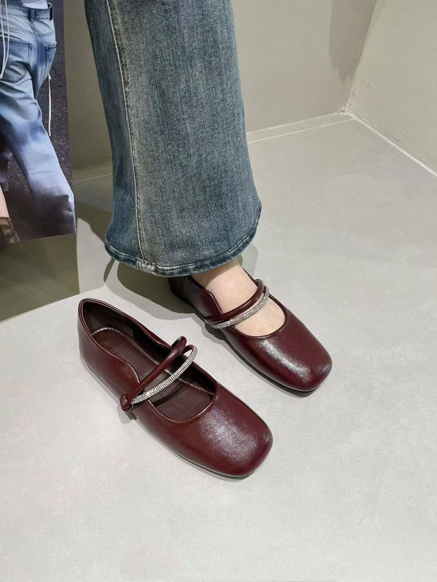 2528-22 水钻玛丽珍平底鞋 🇨🇳