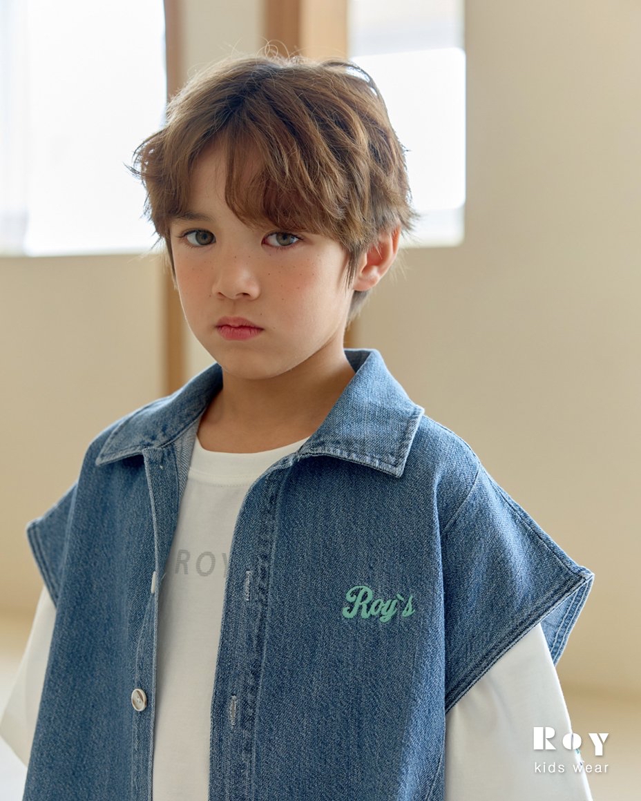 Roy | 超薄軟熟牛仔背心(親子) (Dark Blue M100-110/L110-120/Adult)
