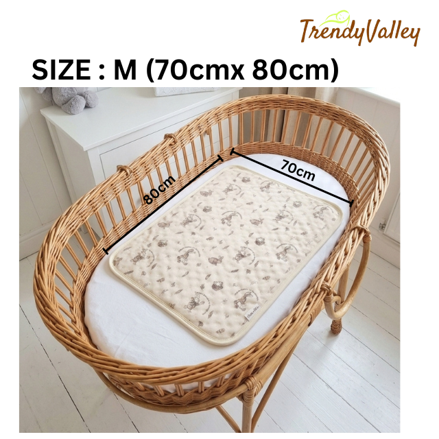 Trendyvalley Organic Cotton Baby Changing Mat Cover Mattress Bedding Protector