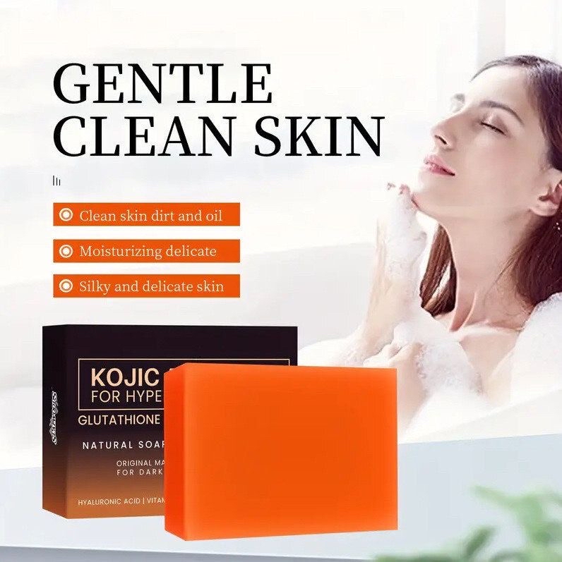 Kojic 酸皂 適用於色素沉澱 - 含穀胱甘肽、膠原蛋白和維他命 C - 天然皂液含薑黃 - 原始日本複合物,適用於黑斑修正 -100g