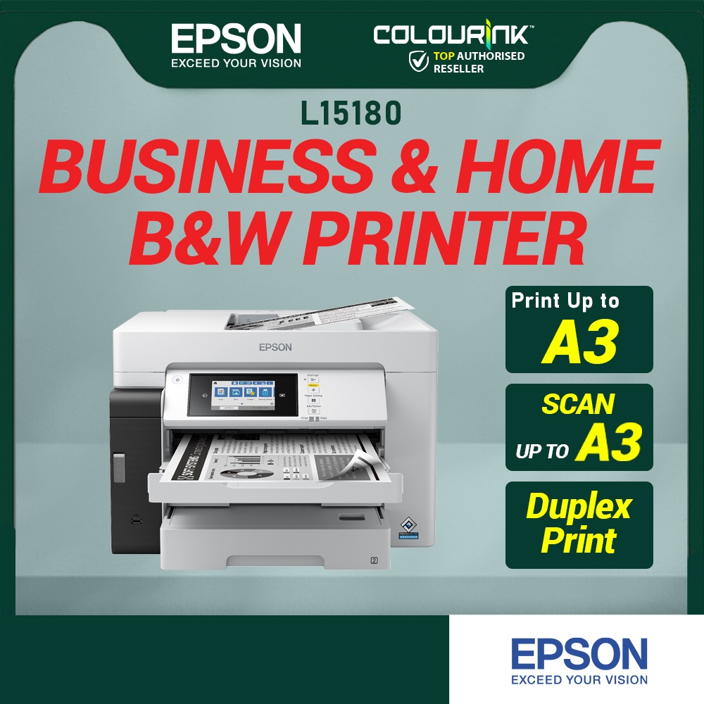 Epson EcoTank L15150 L15180 A3 Wi-Fi Duplex All-in-One Refill Colour Ink Tank Printer ADF Scanner L14150 J3930DW T4500DW