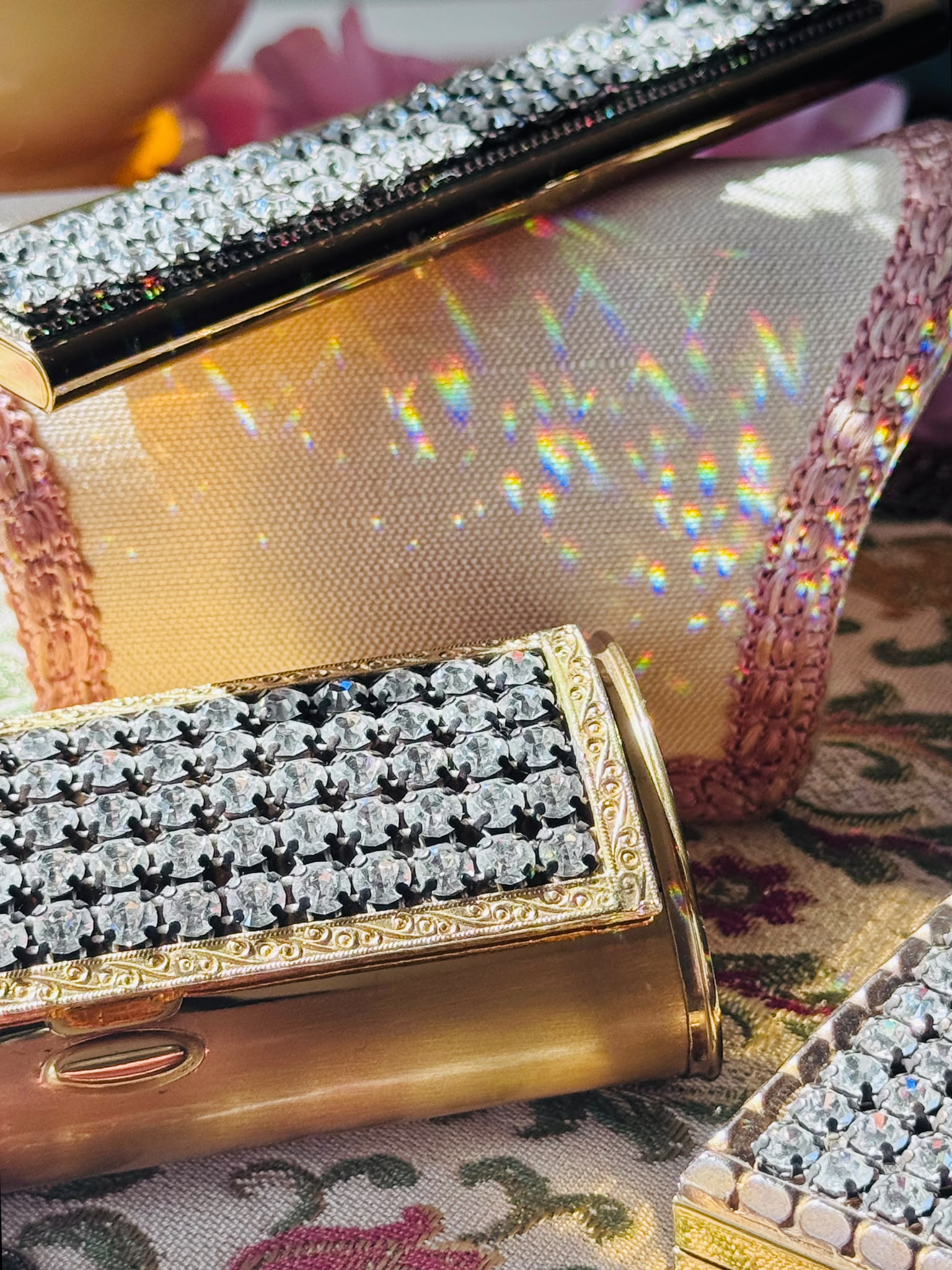 C.a. 1950s Sparkling Rhinestone-Studded Vanity Set of 4 or 5(MT2667)