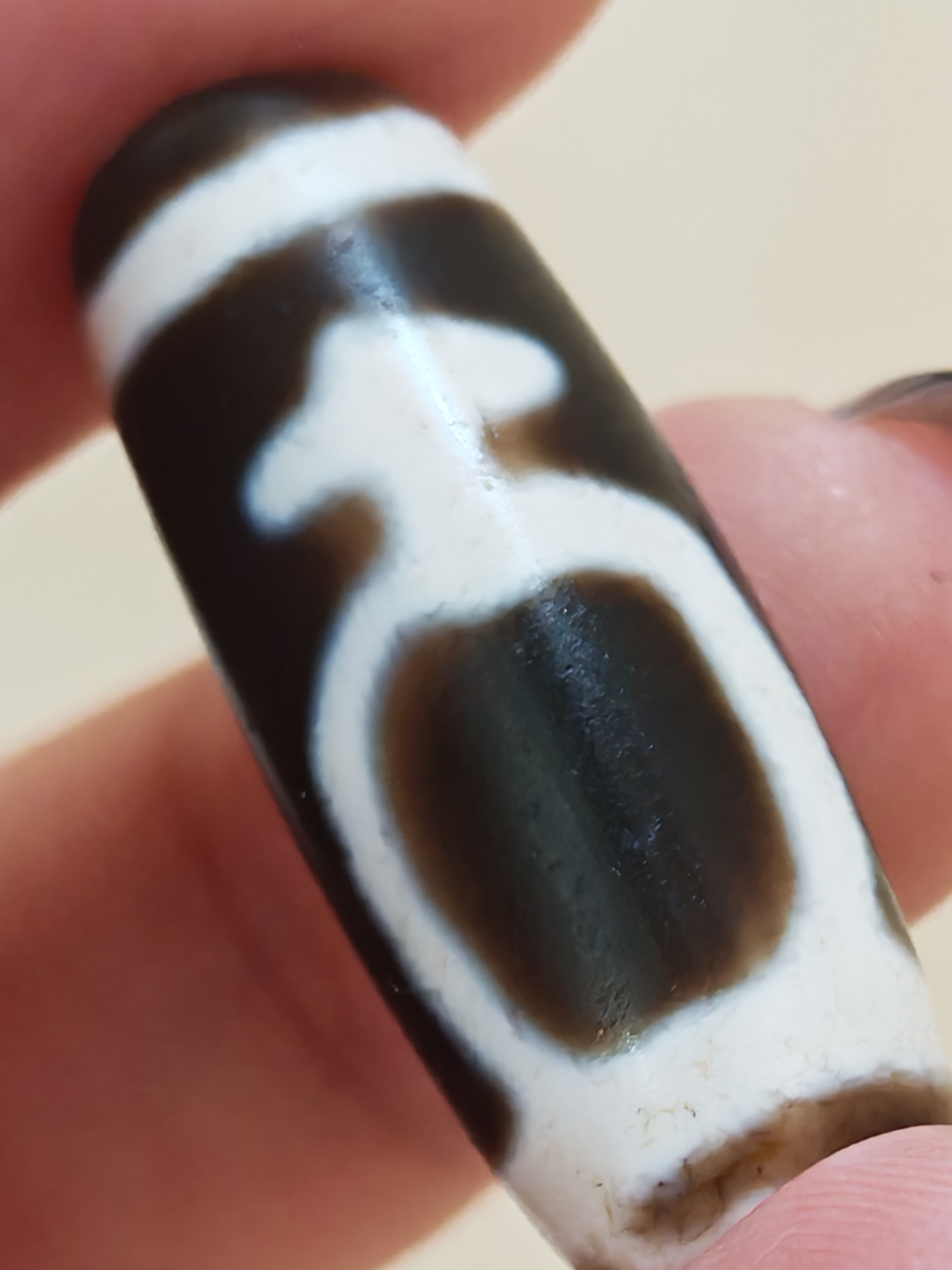 「黑白寶瓶天珠」26023