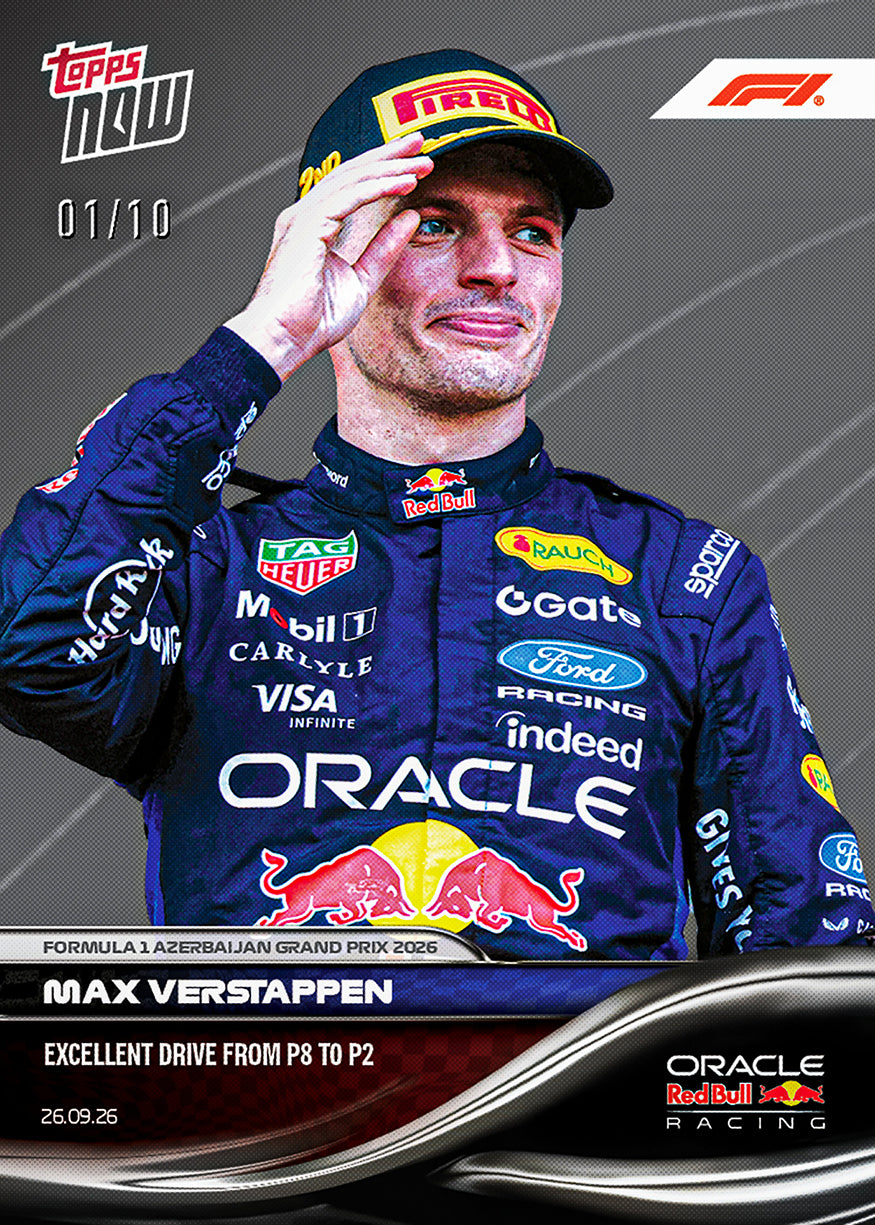 Max Verstappen - 2026 F1 Topps NOW® #63 Azerbaijan GP P8 至 P2 紀念卡【團購】