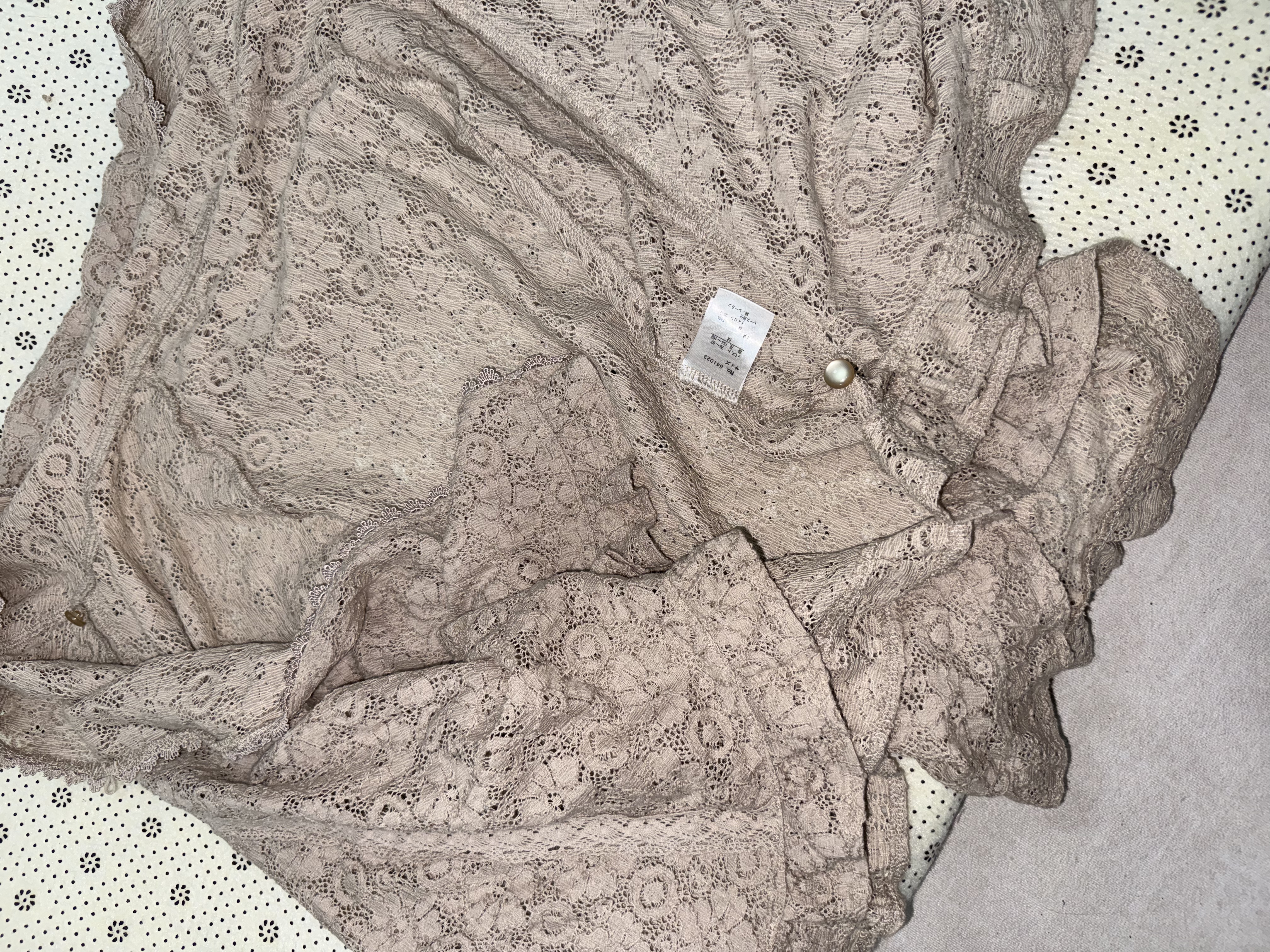 Lotus root pink Lace with Open Collar Coat
