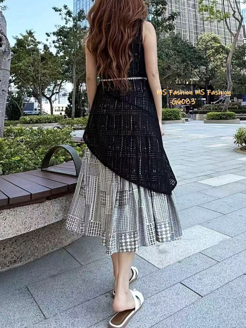 G6083 韓國🇰🇷通花背心連身裙