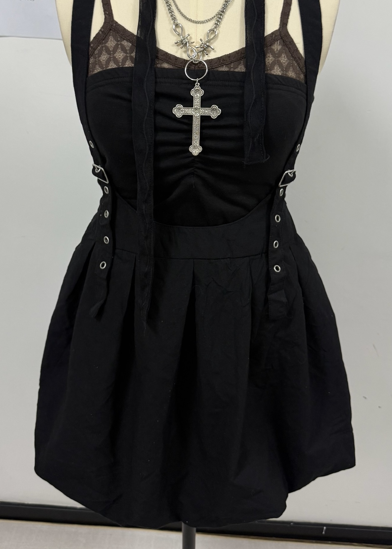 Gothic Straps Bubble Aline Skirt