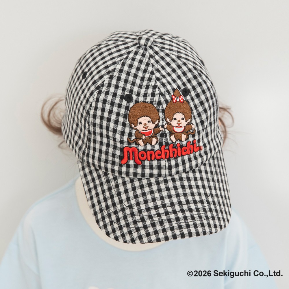 🆕【⭐訂購⭐】🇯🇵日本直送 🌀#Monchhichi 刺繡 格紋 cap帽［2款選］ 🌀[ELED-0122][260613]