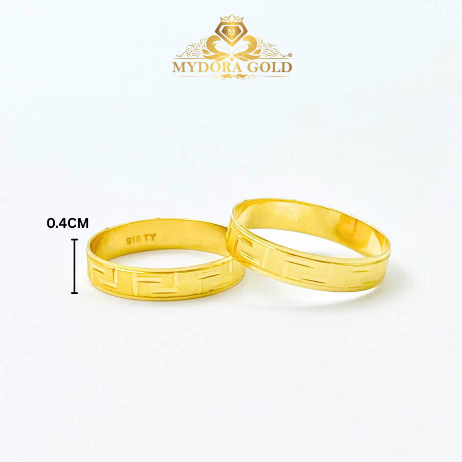 MYDORA Cincin Belah Rotan Greek Key l EMAS916/22K