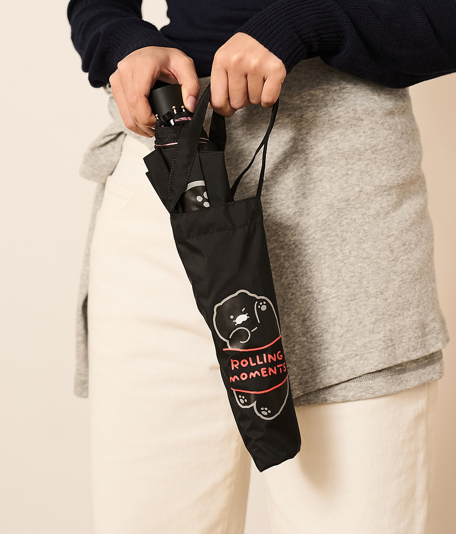 黑色 春植 縮骨遮 連收納袋