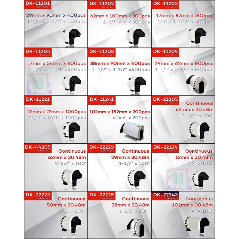 12mm Dk22214 compatible dk roll tape Label Printer QL700 QL800 QL820NWB Tape Sticker Dk 22214 Dk-22214
