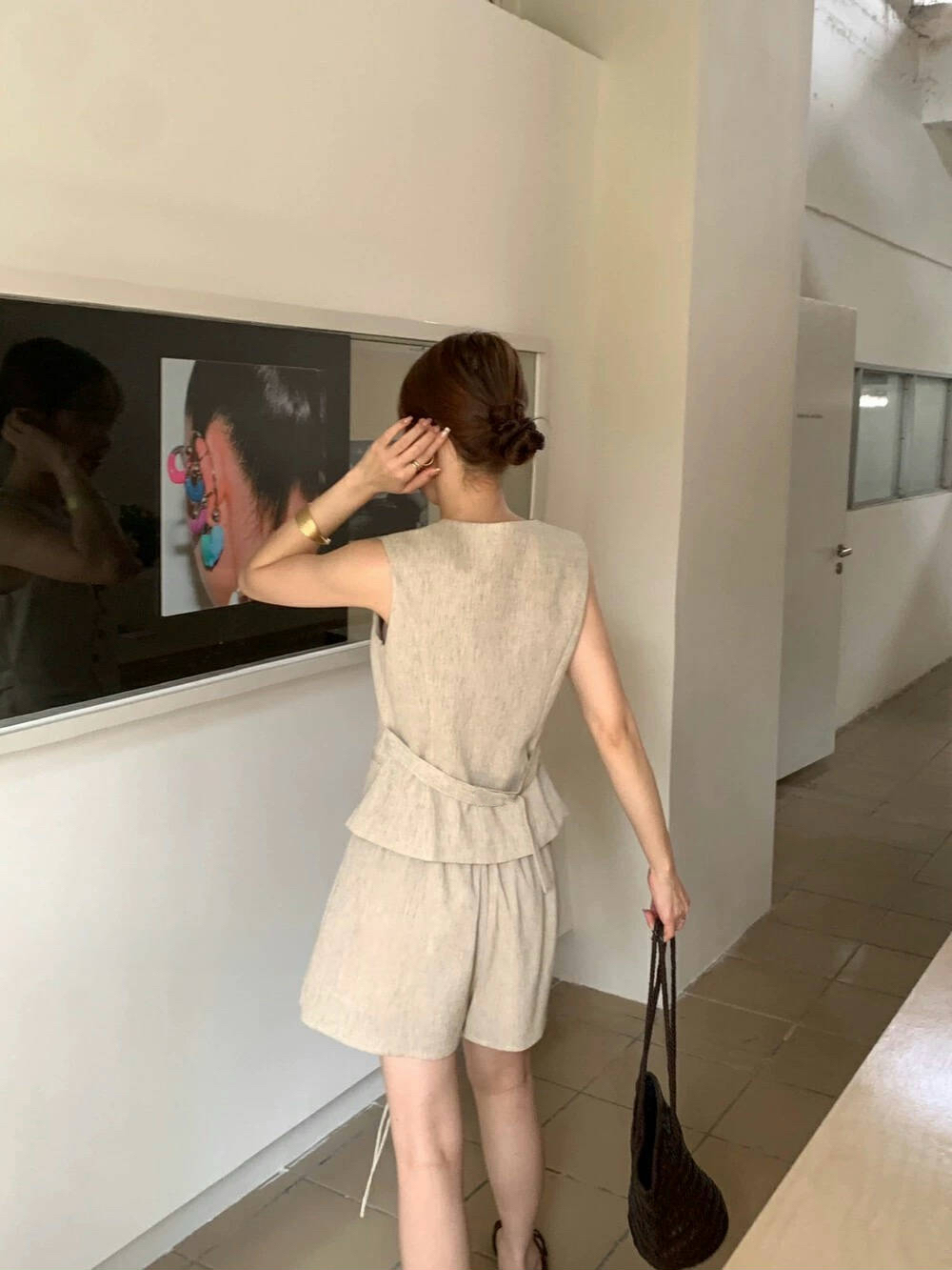 Celeste Vest Top + Short set 法式简约设计马甲上衣+抽绳短裤套装 （3 colours）