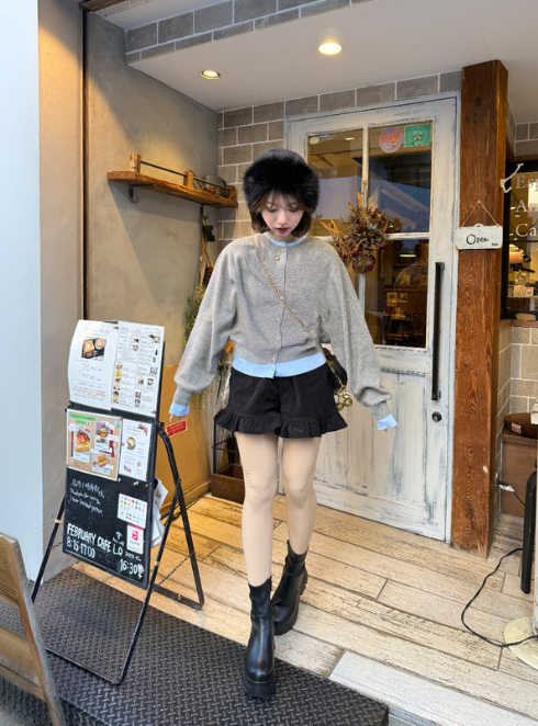 拼色針織外套 [dk1611]