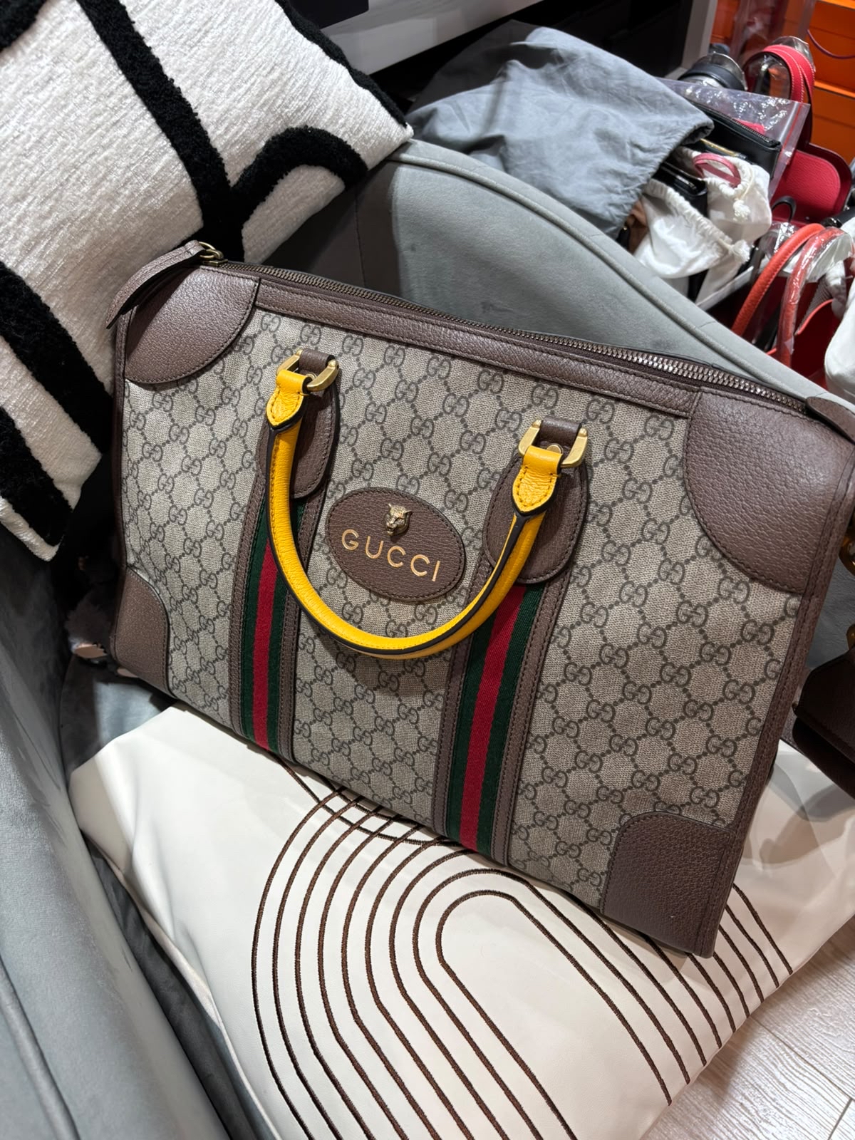 GUCCI Neo Vintage GG Monogram Web Duffle 2 way bag 480500  100%Authentic, 98%New✅Dust bag