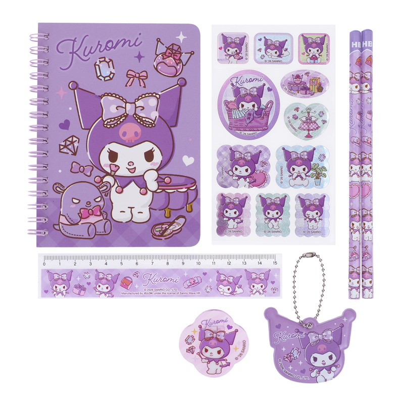 Kuromi Stationery Set w/ Storage Box 手挽盒文具套裝