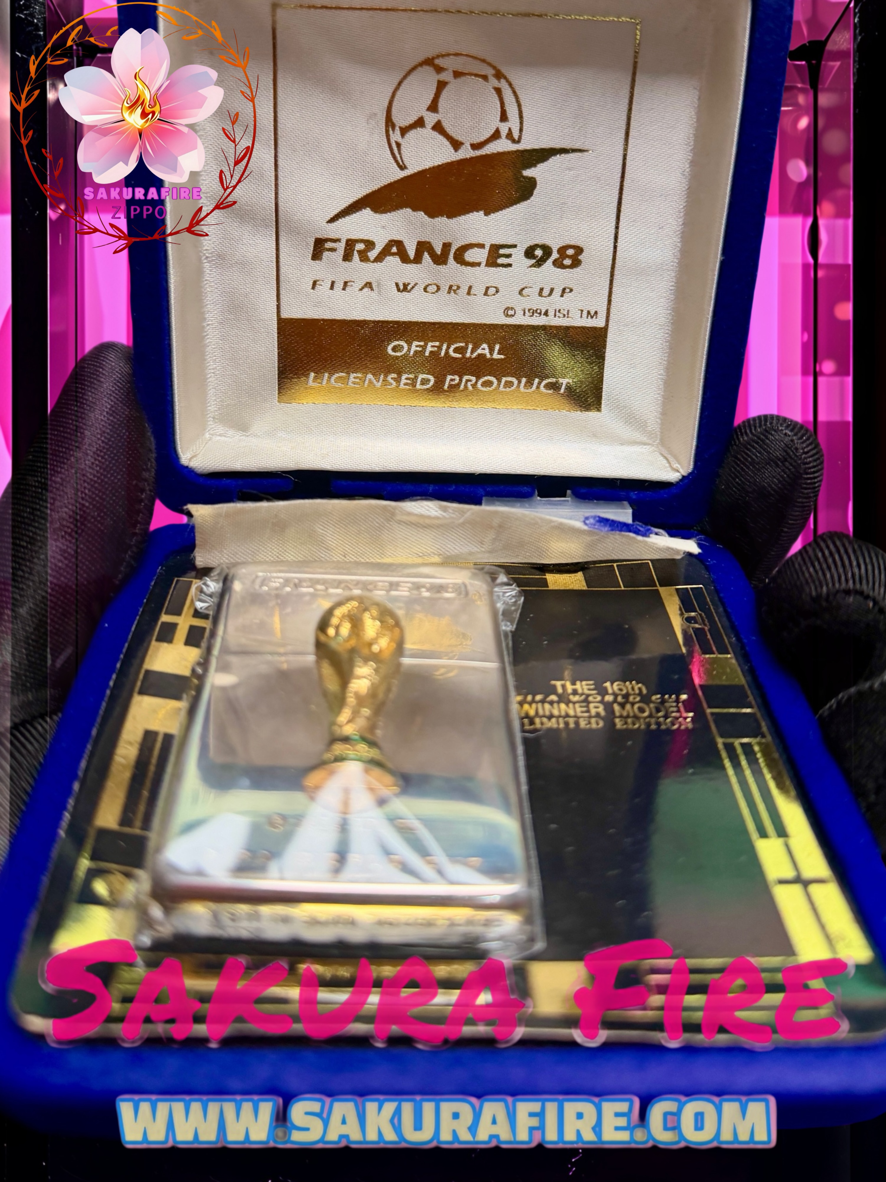 🔥ZIPPO🔥 1998年 日版 《法國巴黎 世界杯 1998》FIFA 1998Th世界杯16年 限量紀念收藏版 絕版 金杯勳章型 鍍銀古董打火機
