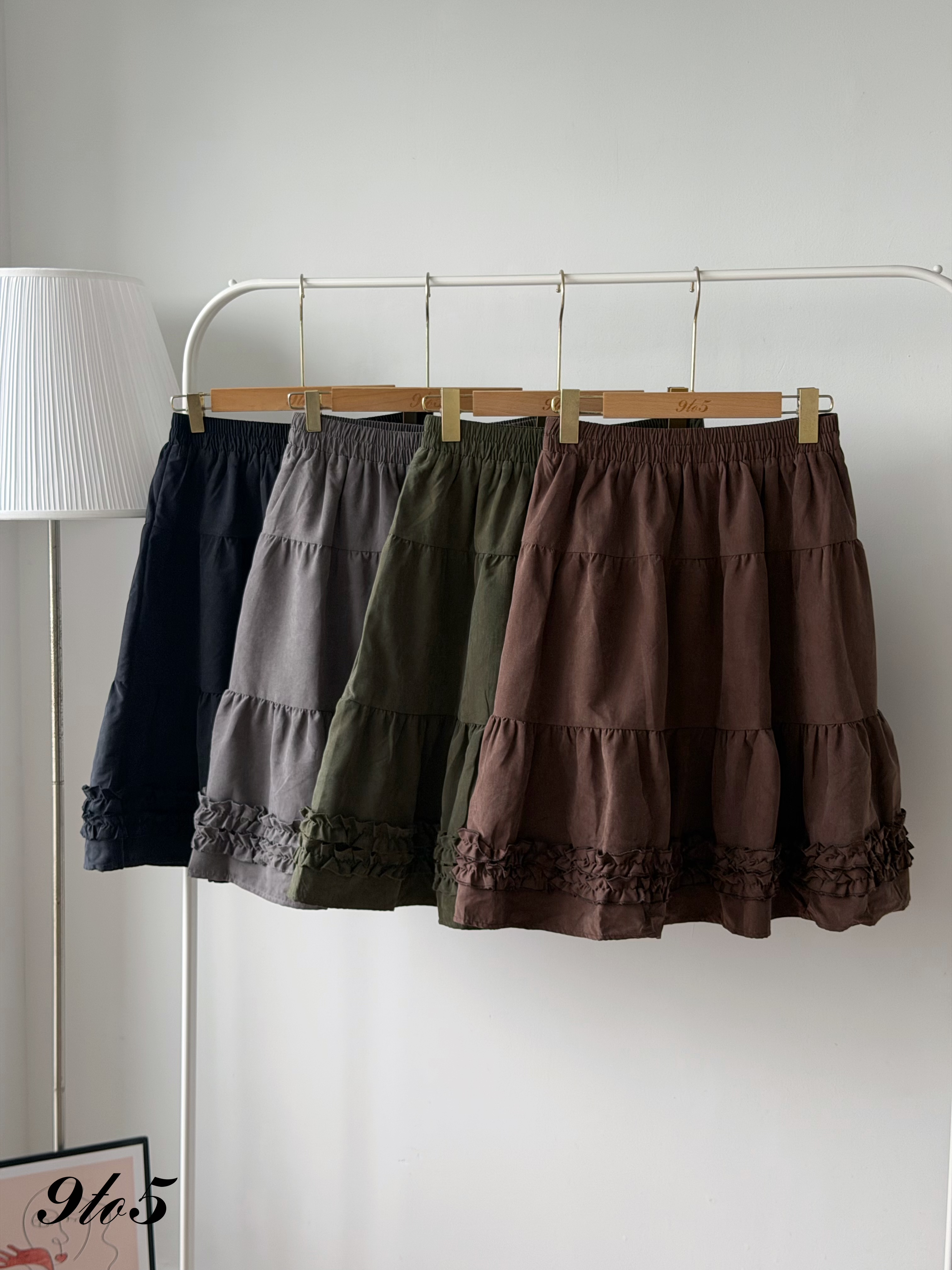 S2014 Midi Ruffle Layered Skirt - 4 Colors 