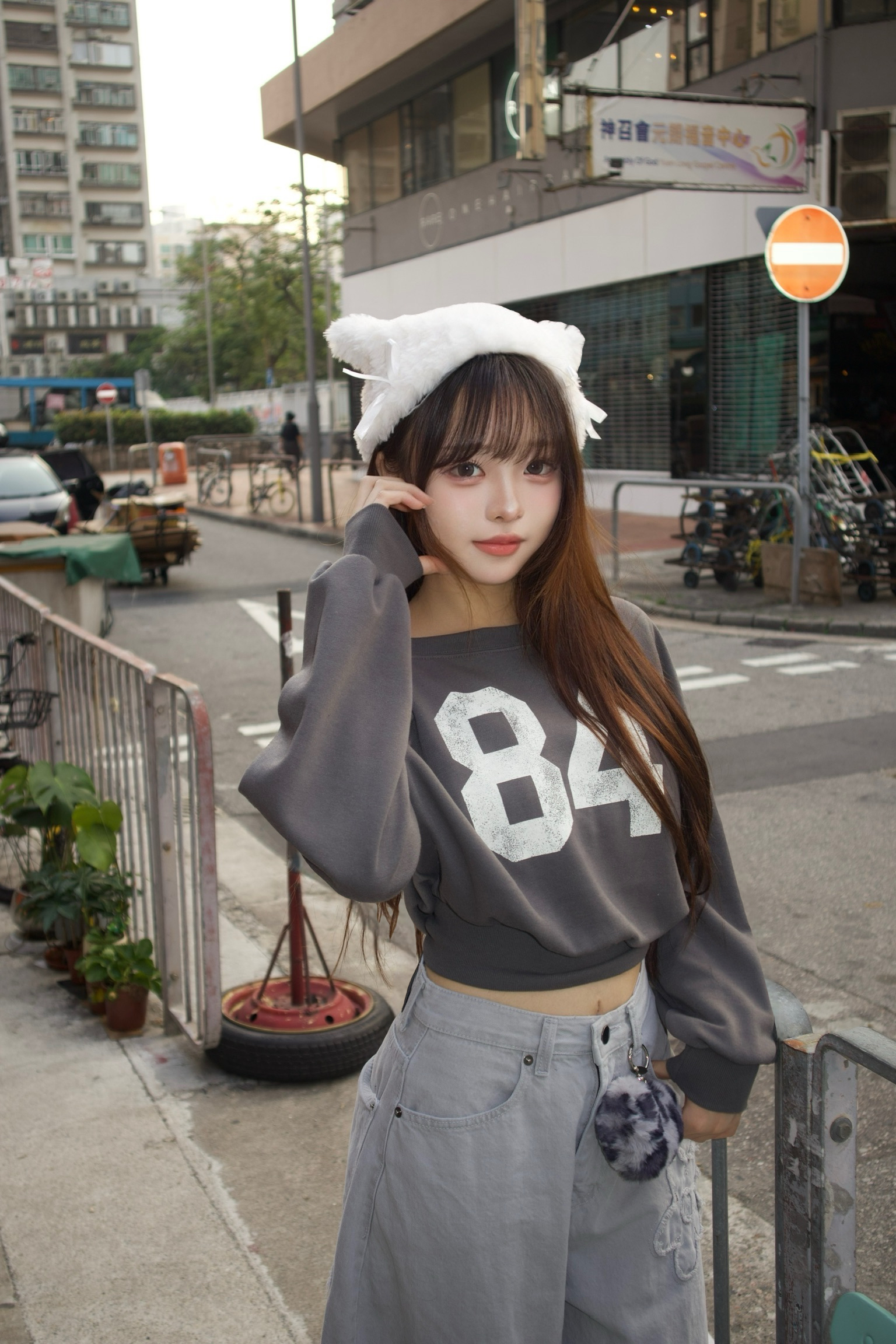 現貨✅韓國84 寬鬆長袖露膊hoodie 