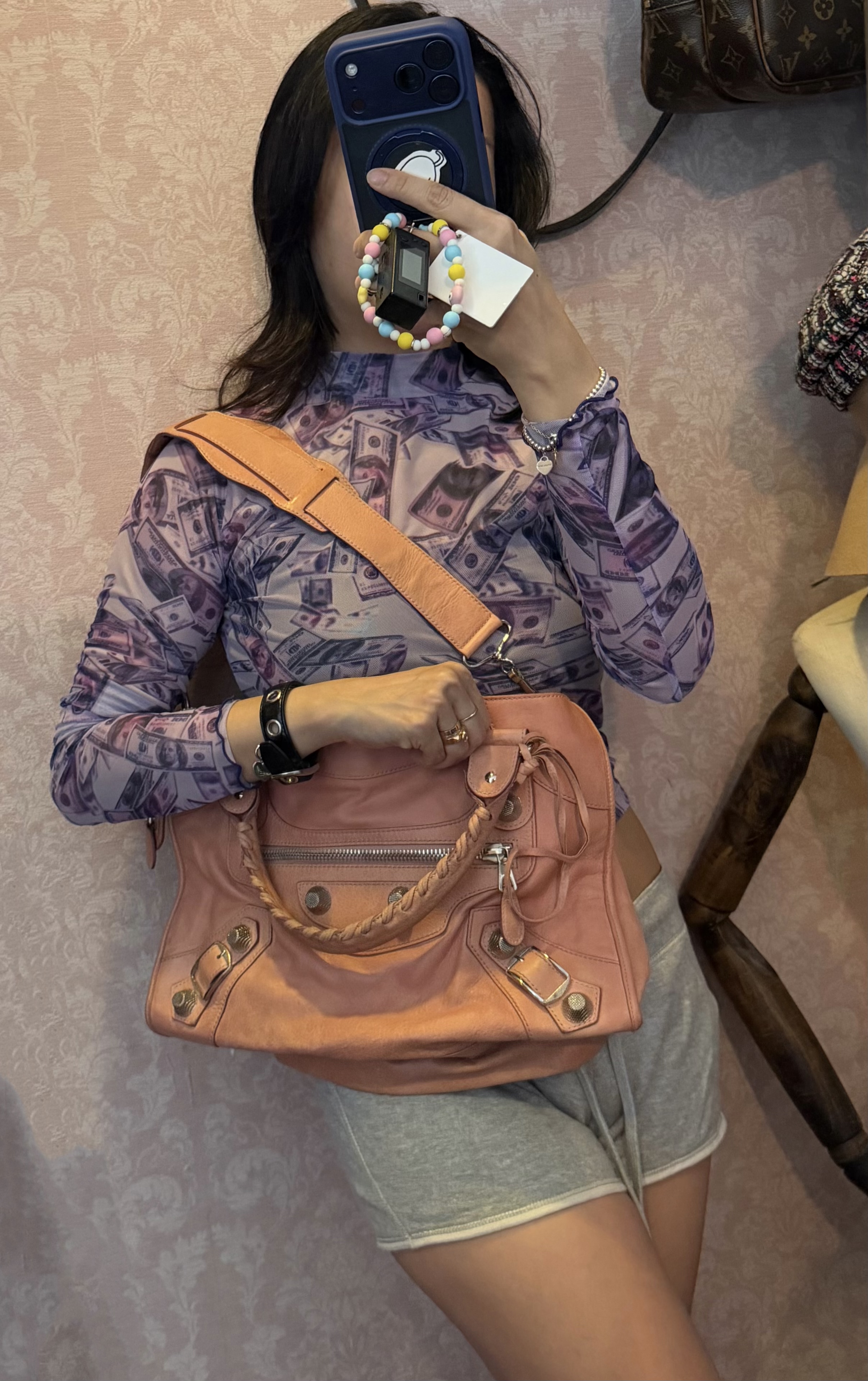 balenciaga Vieux Rose pink classic city giant 21 silver 銀大釘