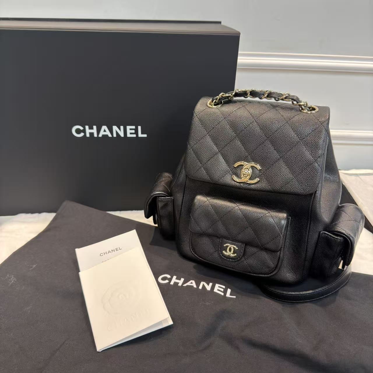 ♥️情人節送禮超罕有full set 日本正單‼️Chanel Duma Chanel中號背包