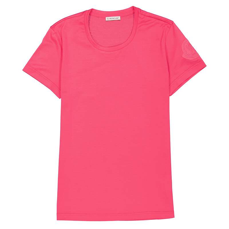 Moncler 桃紅色大logo tee 