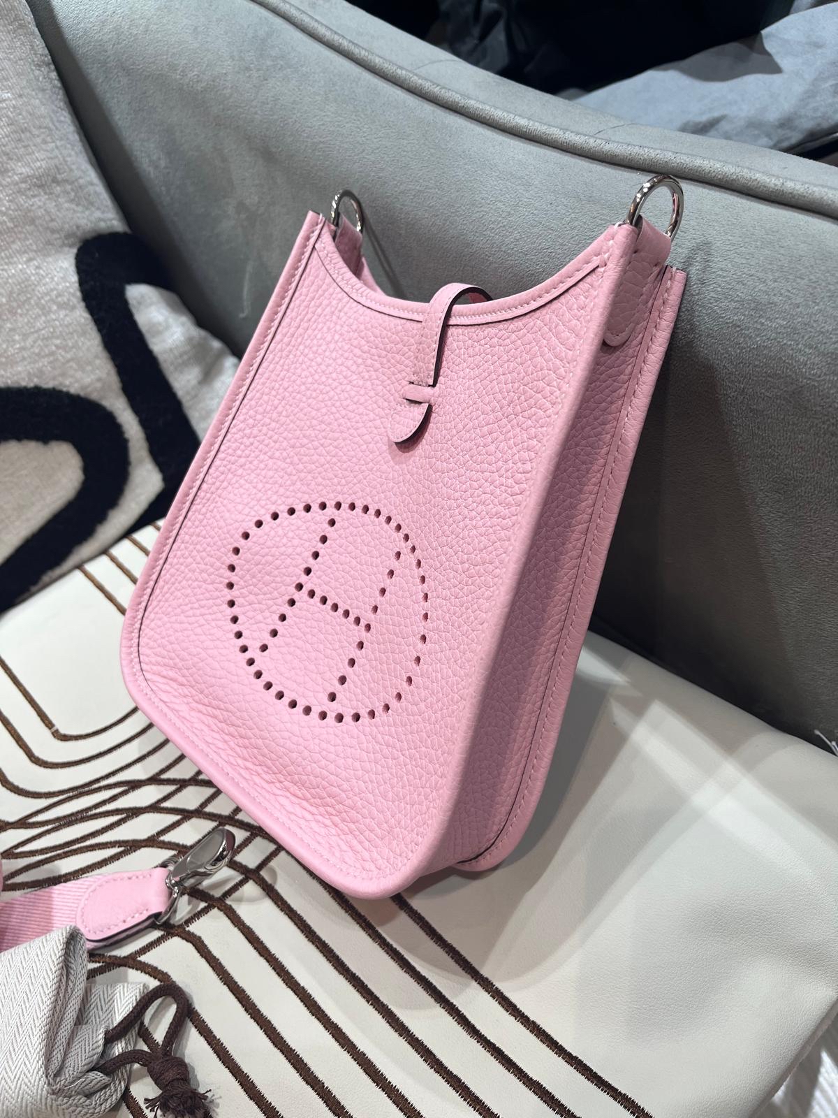全新 Hermes Mini Evelyne 櫻花粉 Stamp K 100%Authentic, 100%new ✅Dust bag ✅box