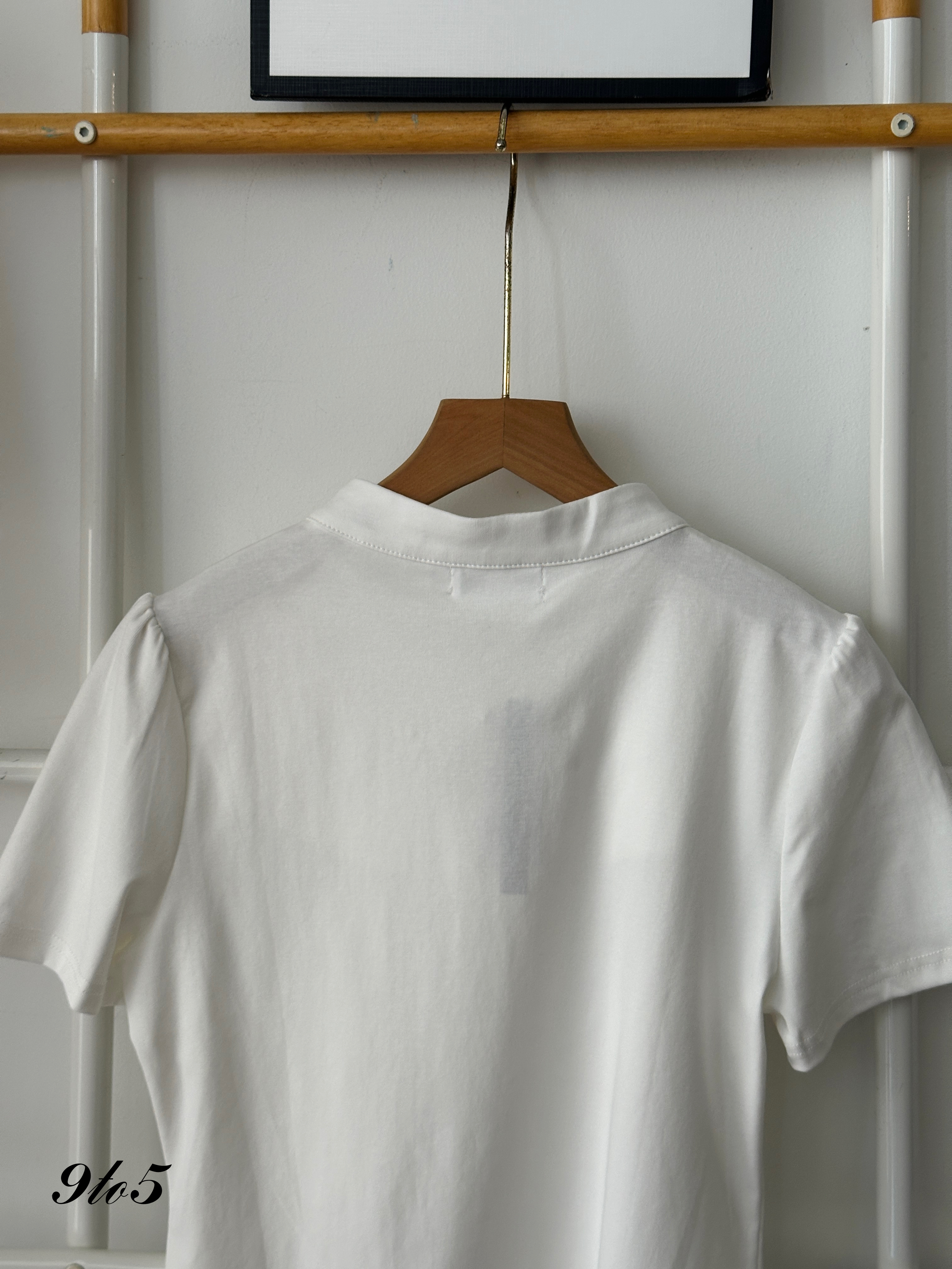 T3954 Short Sleeve Cheongsam Top - White