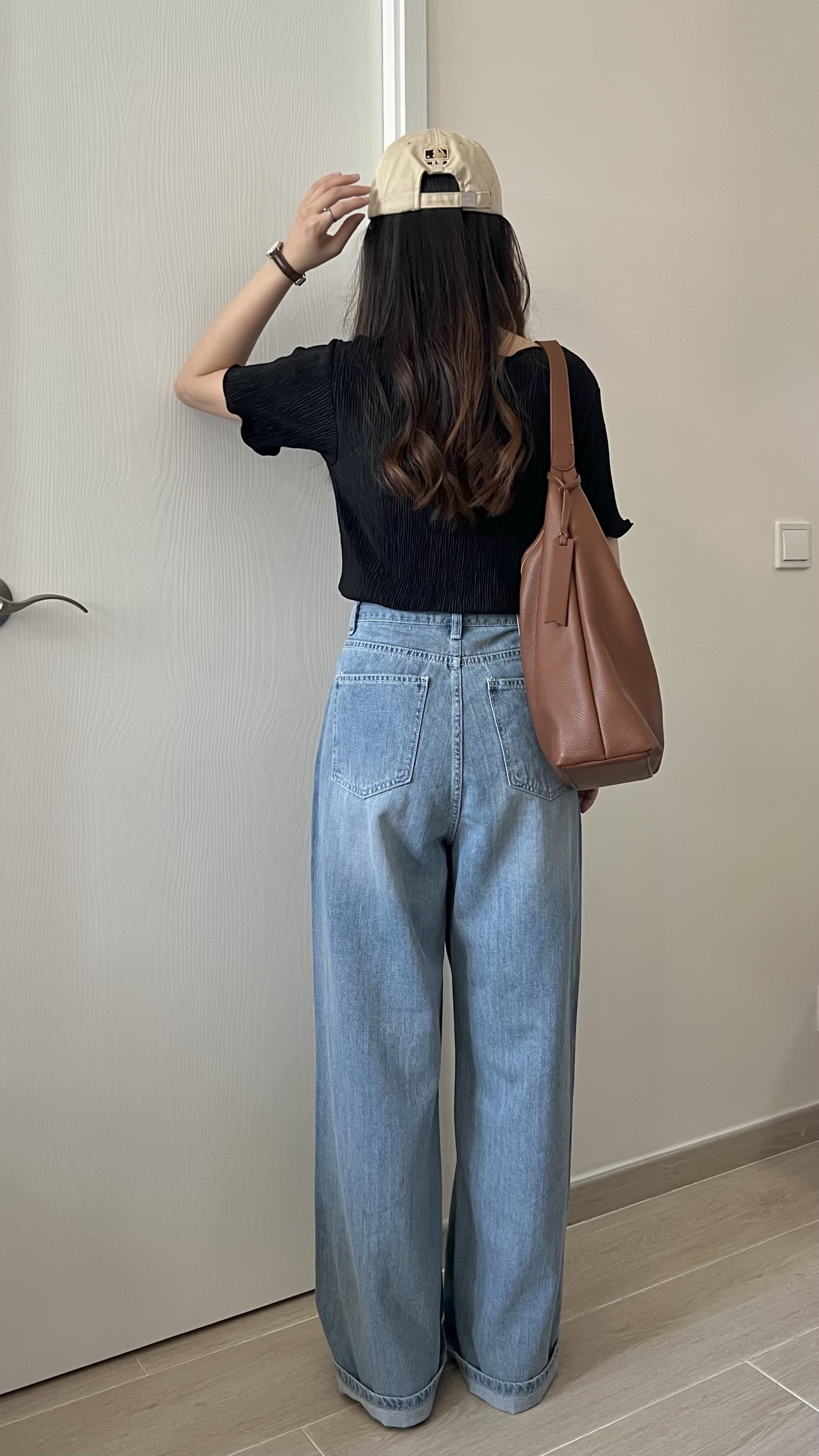 免熨樹紋ruffle上衣