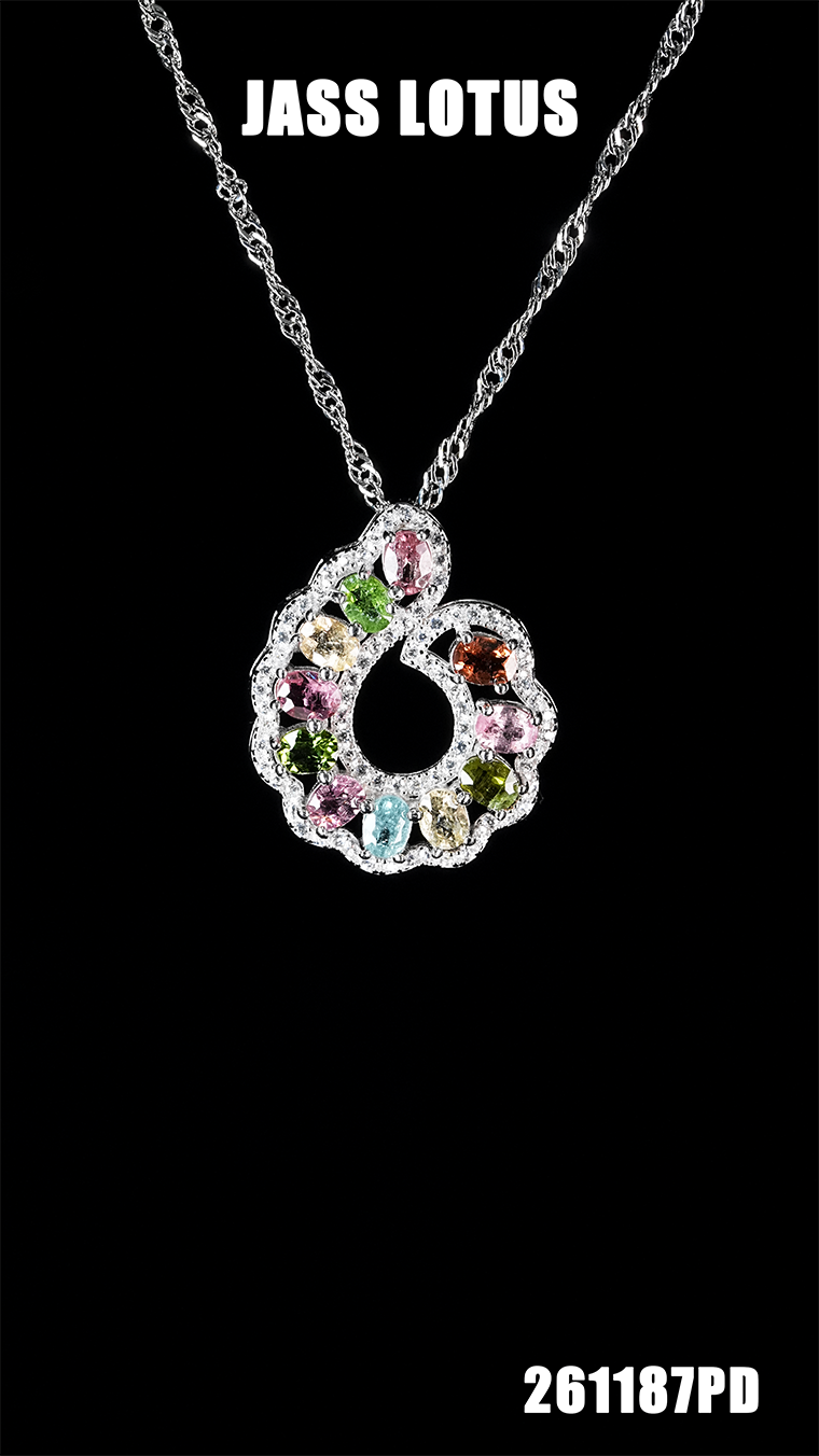 S925碧璽六六大順行運一條龍多寶吊墜