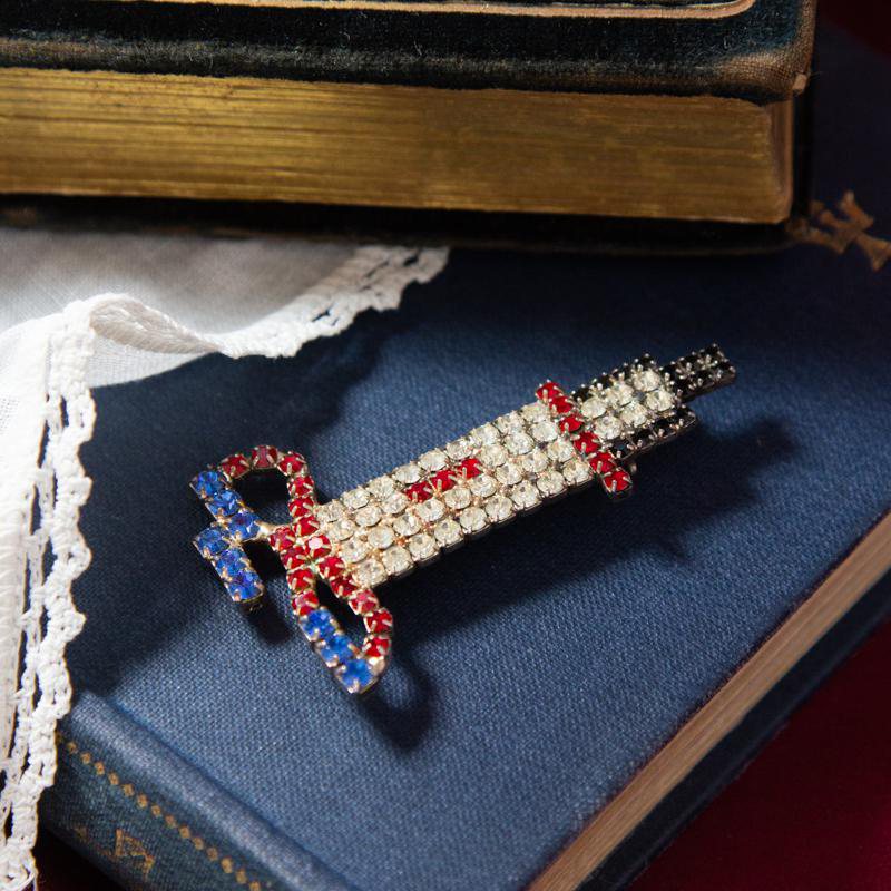 Vintage Lighthouse Rhinestone Brooch (MN324)