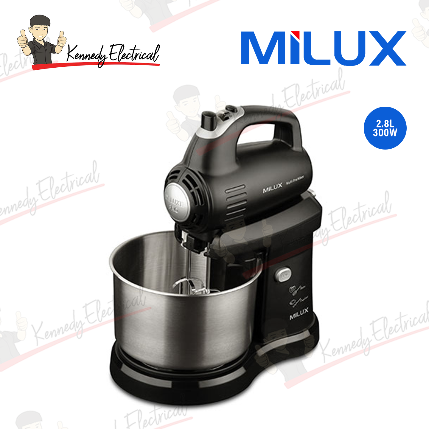 Milux 2.8L 300W Stand Mixer (MSM-9512)