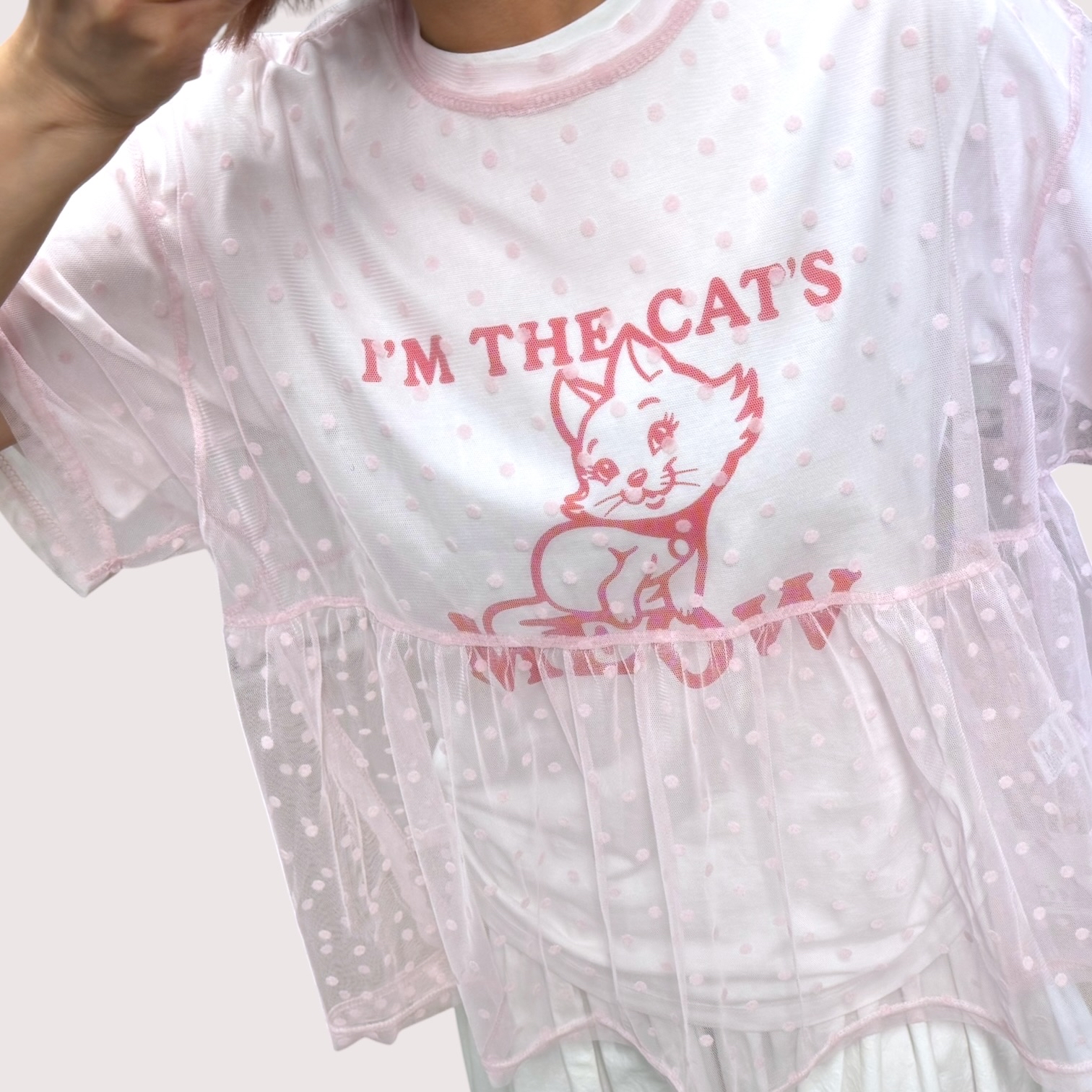 221366 波點紗Tee