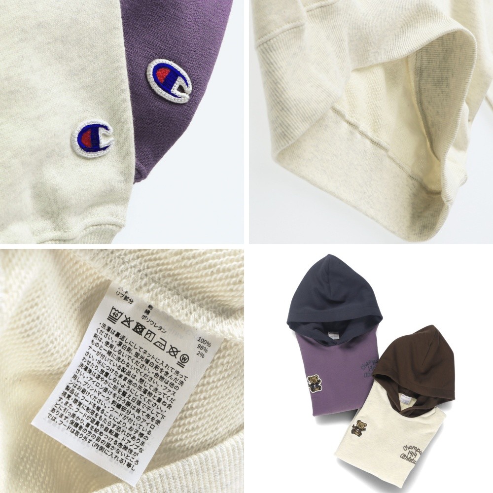 🆕【⭐訂購⭐】 🌀#Champion 小熊刺繡貼布 特別版 撞色連帽衛衣［2款選］🌀[ELIA-0103][261014]