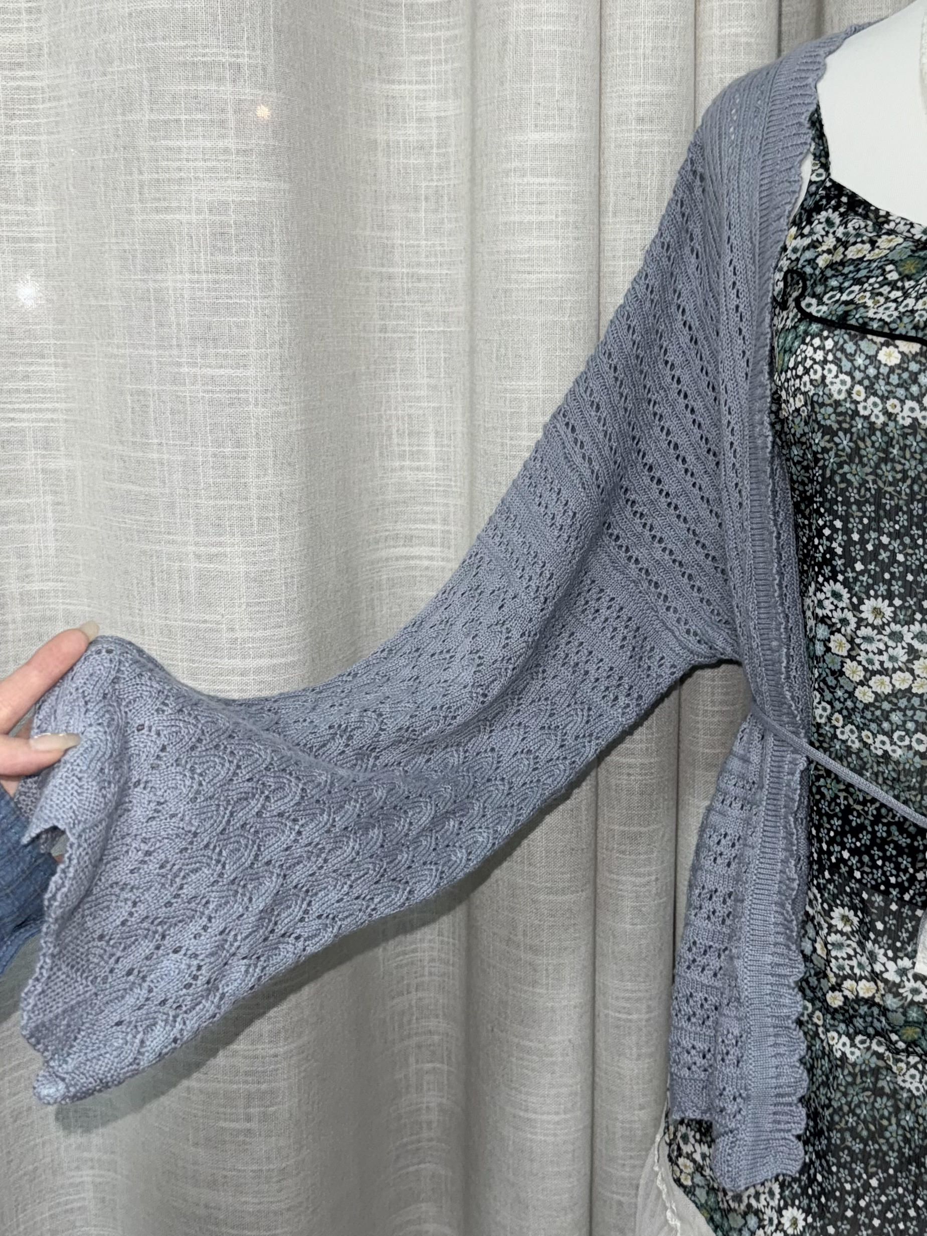 Mori-Girl Inspired Knit & Mesh Outfit Set