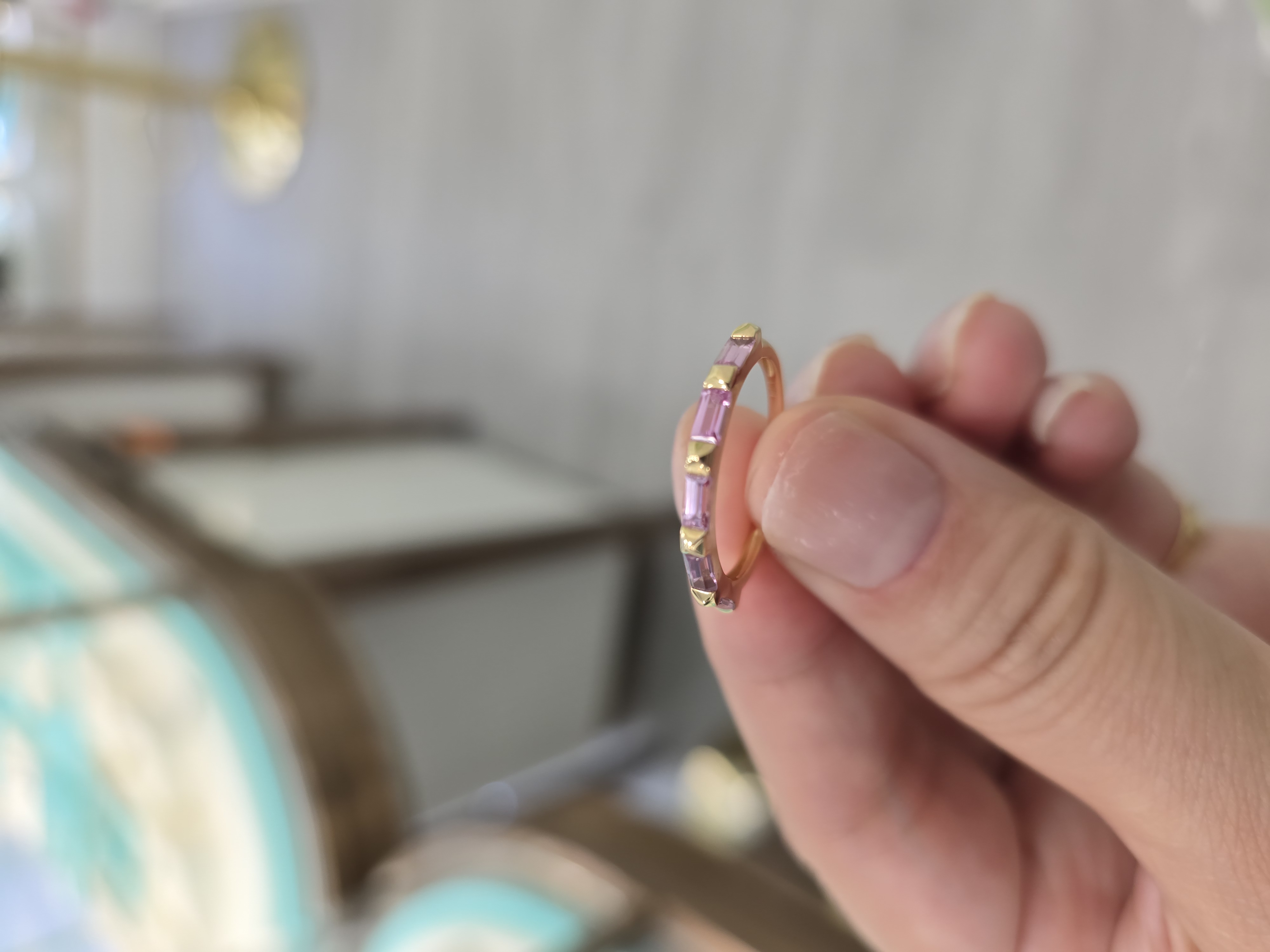 18K無燒紫蓝寶戒指 S0.7 G1.5