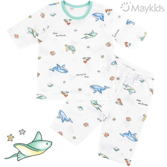 Maykids 7分袖家居服 (粉彩海)