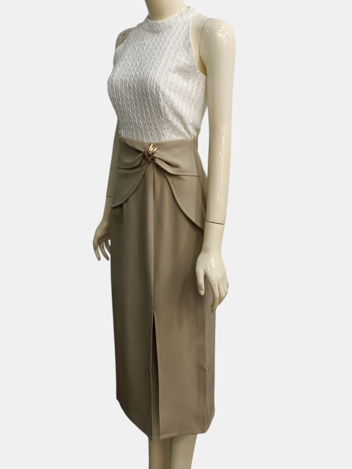 Elegant Drape Slit Midi Skirt M207