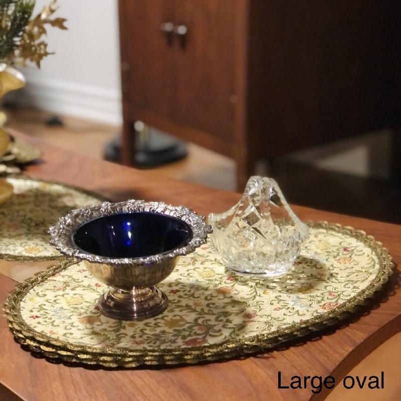 C.a. 1970s Italian Brocade Tapestry Vanity Dollies/Table Mats/Place Mats(MT293)